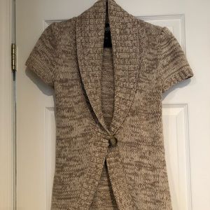 Ann Taylor Cream and Brown Cardigan